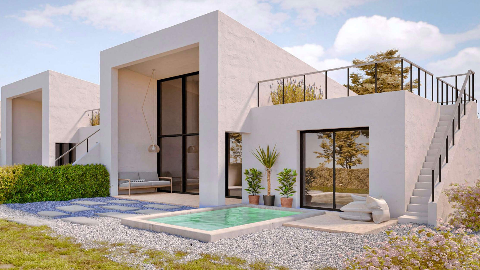 Modern Eco luxury 2 Bedroom Loft Houses with pools and communal facilities, Near Lagos | LW2126 Commencing Autumn 2023! New development of 24 eco luxe houses in South West Algarve, built using the latest tecjniques and highest specifications. Ideal for permanent living or a superb investment for rentals. Close to the historic city of Lagos, marina and beaches and on the border of the Costa Vicentina Natural Park.