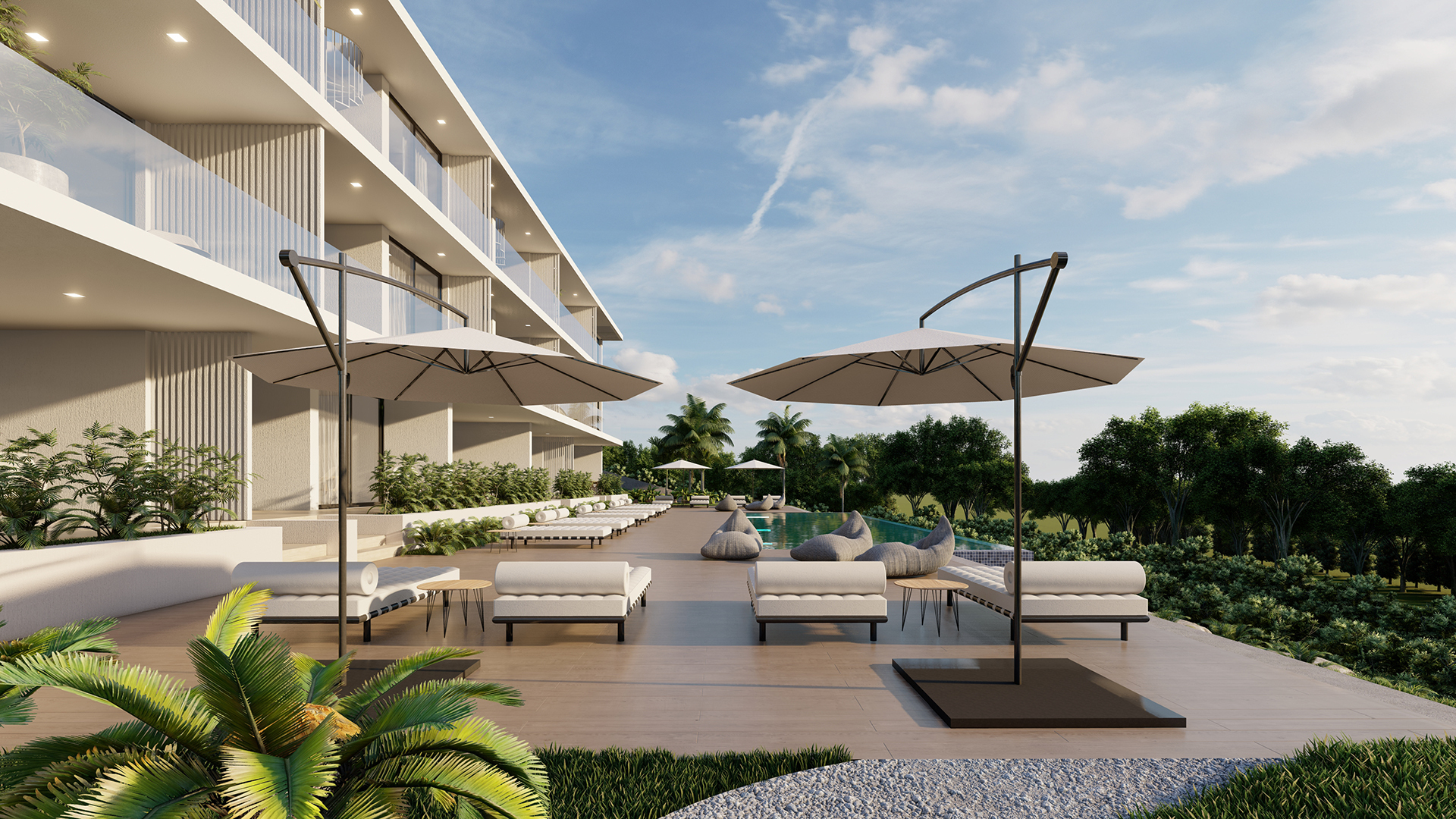 Exklusive 4 SZ Apartments in einem Luxusresort in der Nähe von Ferragudo | PQH2268 In einer 5-Sterne Anlage werden unter anderem zwei  elegante, luxuriöse Apartments mit jeweils vier Schlafzimmern und drei Bädern in der Nähe des Golfplatzes Gramacho und des Praia dos Caneiros Strandes bei Ferragudo, Algarve angeboten. Die Apartments sind im Bau und ca. 2026 fertiggestellt.  Die Ausstattung ist von höchster Qualität, einschliesslich Porcelanosa Fliesen und Bosch Geräten. 
Die exklusive Anlage bietet eine Rezeption und Vermietung mit Rendite und ist ebenfalls geeignet als permanenter Wohnsitz und für die eigenen Ferien. Hier kann man den  Lebensstil der Algarve in vollen Zügen zu genießen.